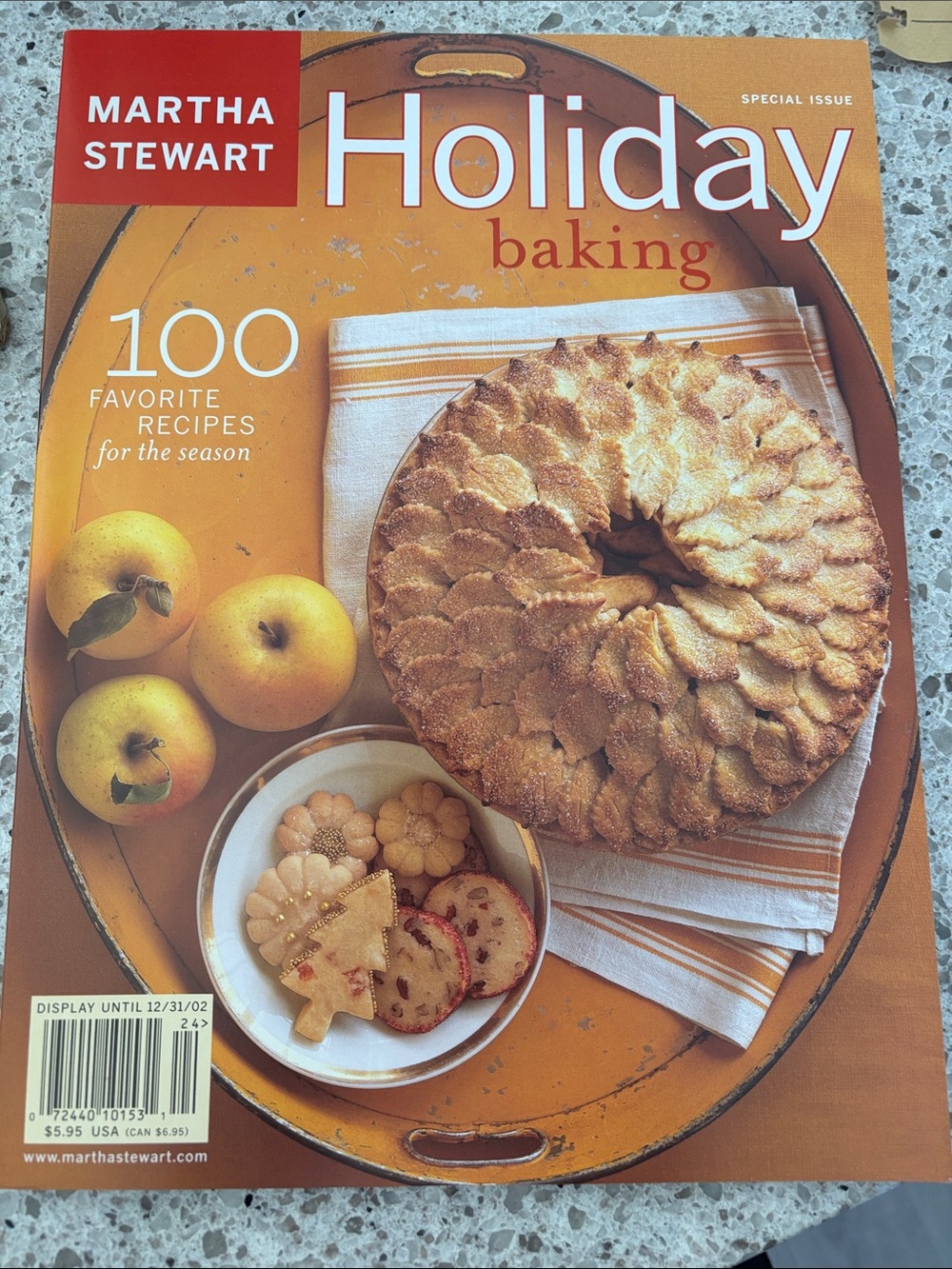 Martha Stewart Holiday Baking - Orange Cover with Golden Baked Torte 12/31/02